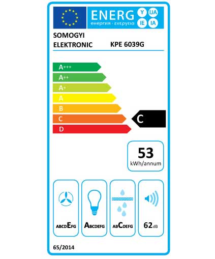 Home Kuhinjski aspirator sa Carbon filterima Cyclone Black KPE6039G - pogled 4
