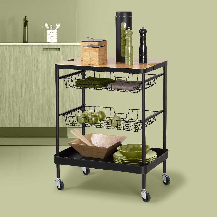 Kuhinjska Polica Sa Točkićima i Daskom Za Sečenje - pogled 4