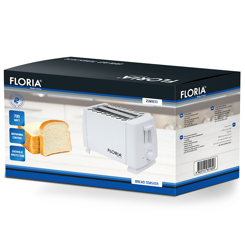 Toster za dve kriške hleba Zilan ZLN1833 beli - pogled 4