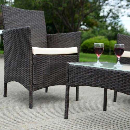 Ratan baštenska garnitura Freistil Black Dve fotelje dvosed i sto - pogled 4