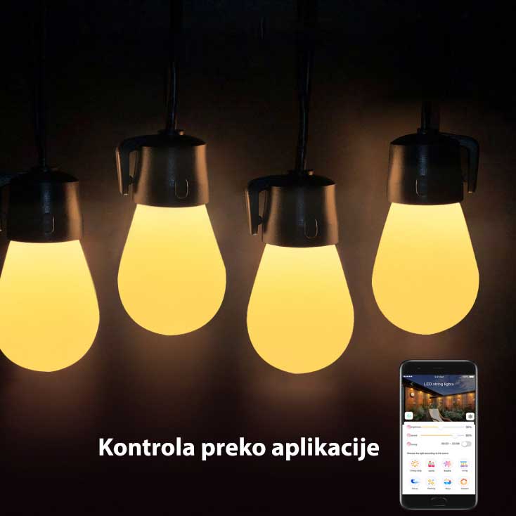 Niz od 15 LED sijalica za spoljnu upotrebu 15m - pogled 4