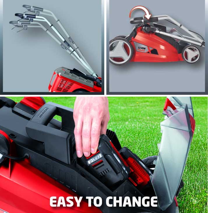 Akumulatorska kosačica za travu GE-CM 43 Li M Sa dve baterije i punjačem - pogled 4