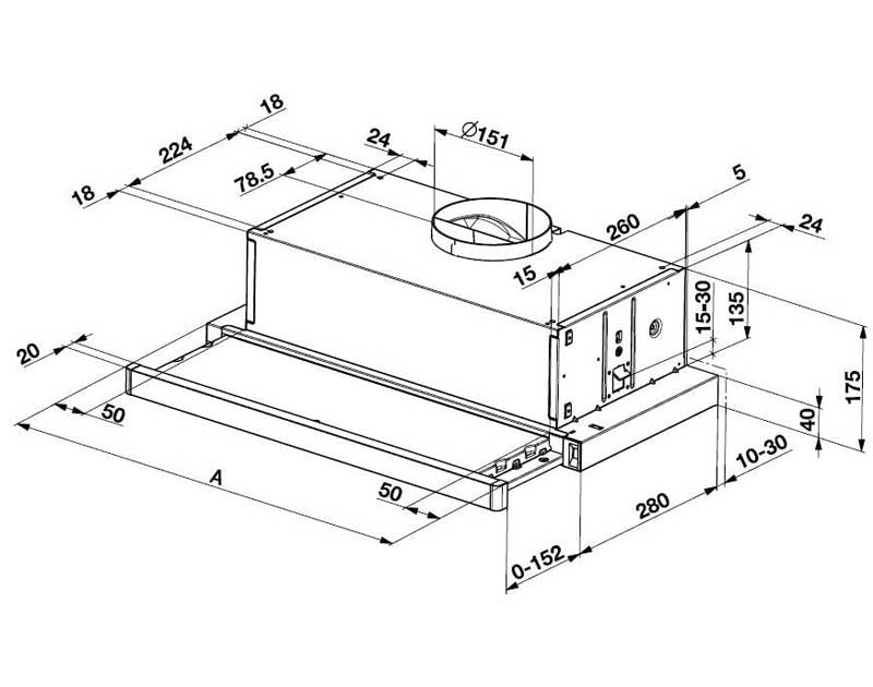 Teleskopski kuhinjski ugradni aspirator Beko CTB 6407 X - pogled 4