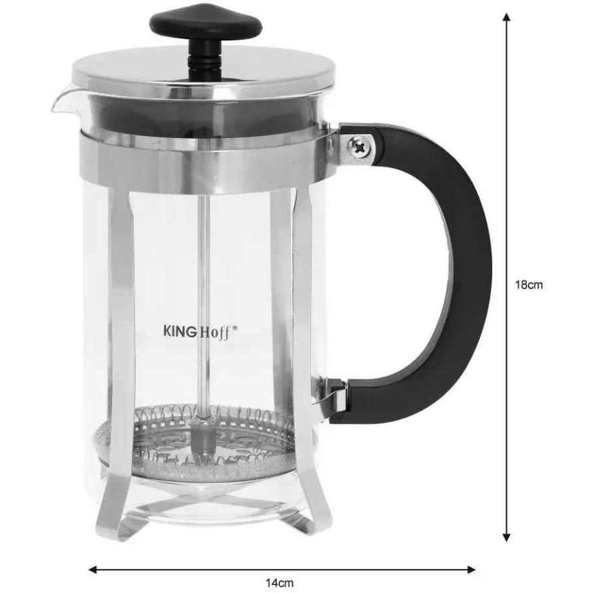 KINGHOFF KH4837 FRENCH PRESA  ZA KAFU I ČAJ 0.6L - pogled 4