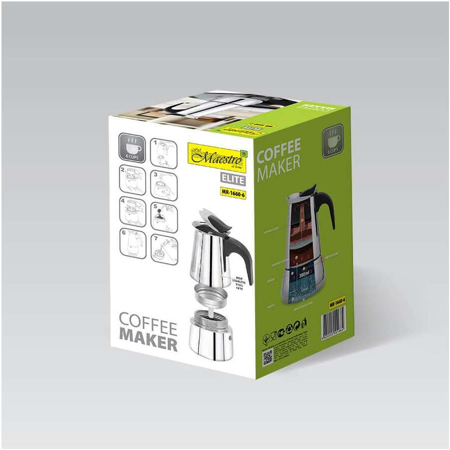 MAESTRO MR1660-6 DŽEZVA ZA ESPRESSO KAFU 6 ŠOLJICA 300ML - pogled 4