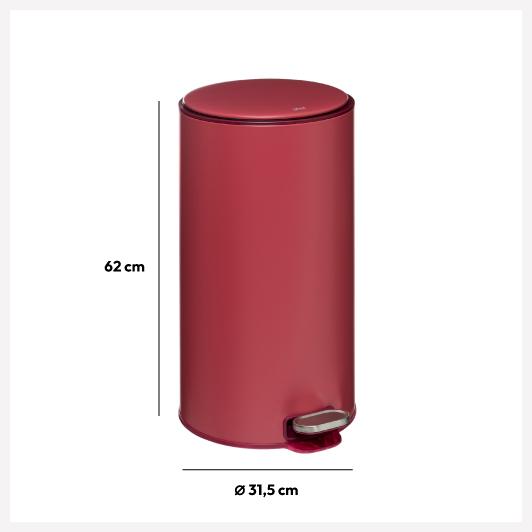 Five Kanta Za Smeće Na Papučicu sa ugljenim filterom - 30 Litara Metal Crvena - pogled 4
