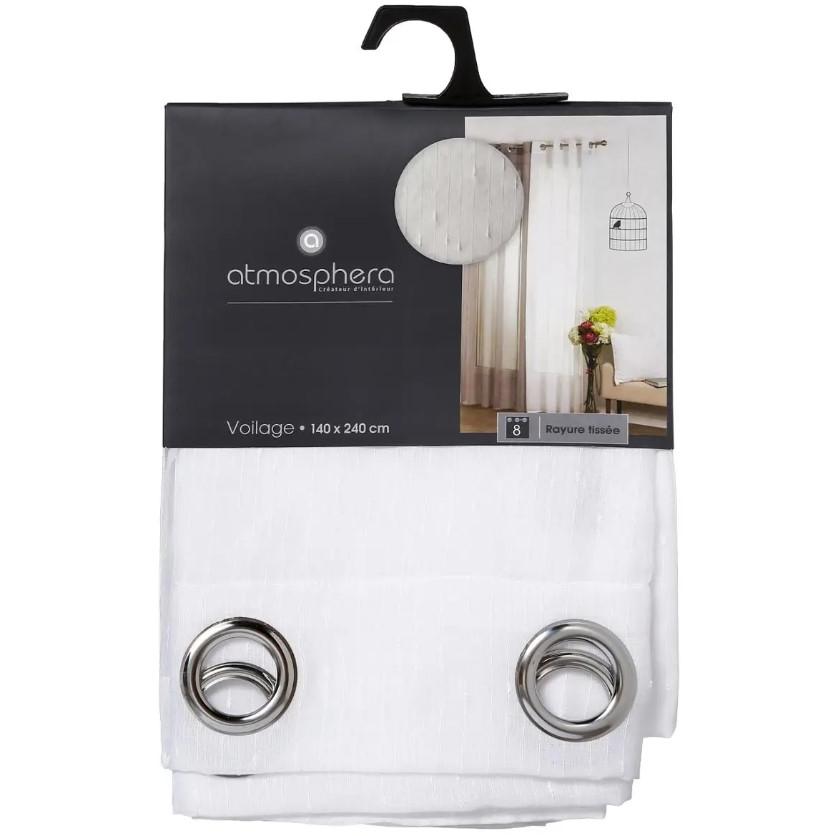 Atmosphera Zavesa Stripe 140x240cm Poliester Bela - pogled 4