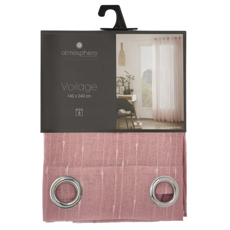 Atmosphera Zavesa Anissa Wh140x240cm Poliester Roza - pogled 4