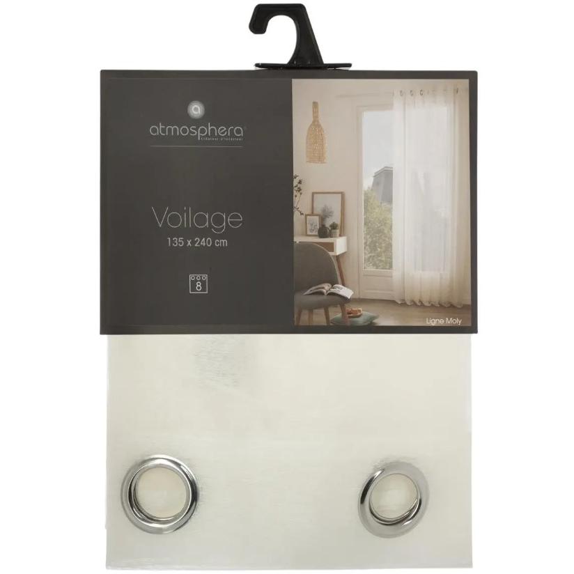 Atmosphera Zavesa Moly Iv 135x240cm Poliester Slonova Kost - pogled 4