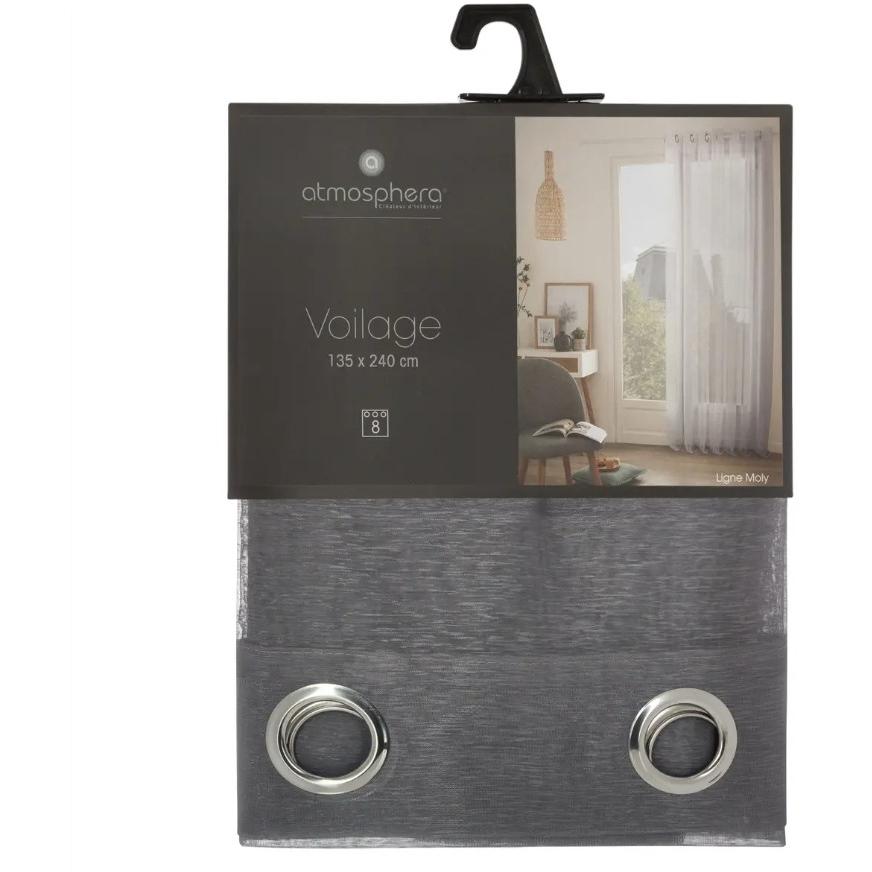 Atmosphera Zavesa Moly 135x240cm Iv Poliester Siva - pogled 4