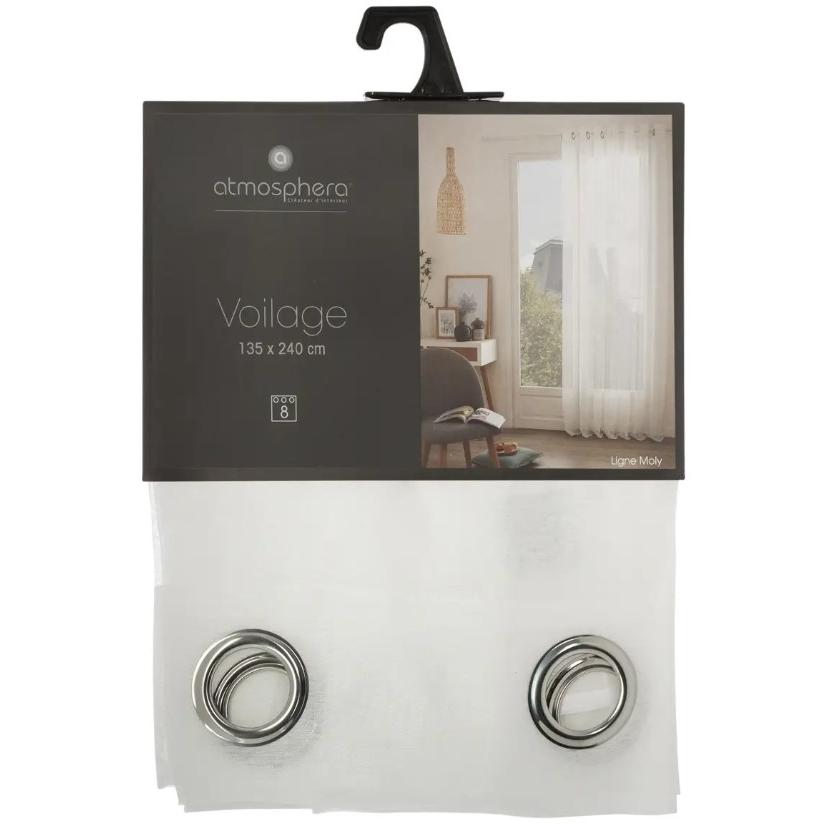 Atmosphera Zavesa Moly Wh 135x240cm Poliester Bela - pogled 4