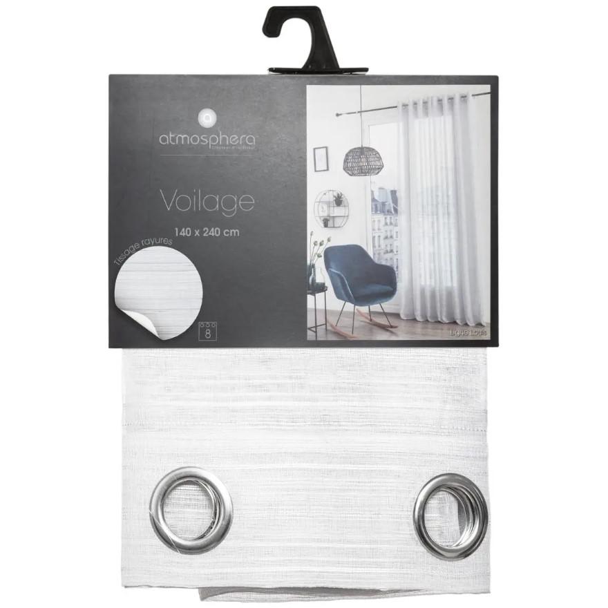 Atmosphera Zavesa Louis Wh 140x240cm Iv Poliester Bela - pogled 4