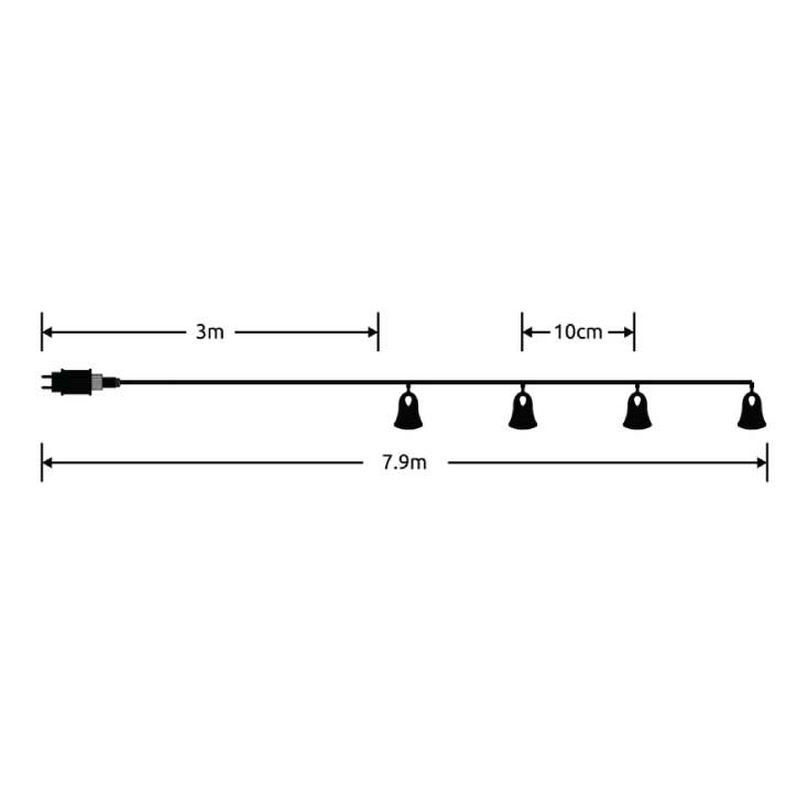 Novogodišnje lampice Zvončići 50 LED Za spoljnu i unutrašnju upotrebu - pogled 4
