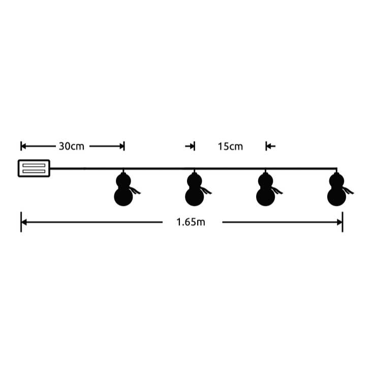Novogodišnje lampice na baterije Sneško Belić 10 LED - pogled 4