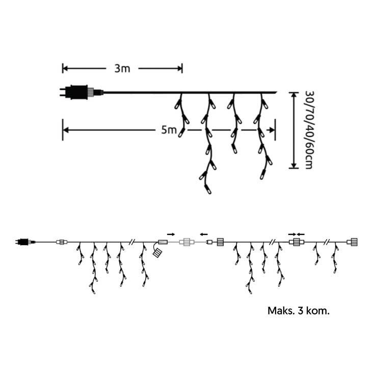 Novogodišnje lampice Proširiv svetleći niz 100 LED Modee C1010 - pogled 4