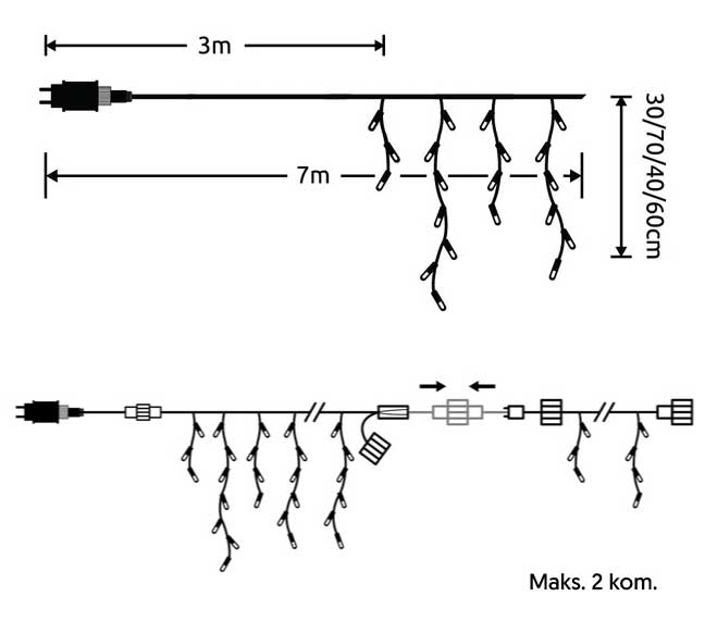 Novogodišnje lampice Proširiv svetleći niz 200 LED Modee C2020 - pogled 4