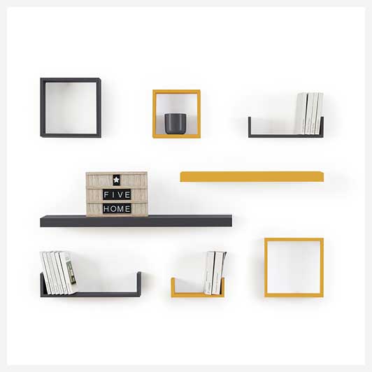 Set od 3 Zidne Police Bele Boje - pogled 4