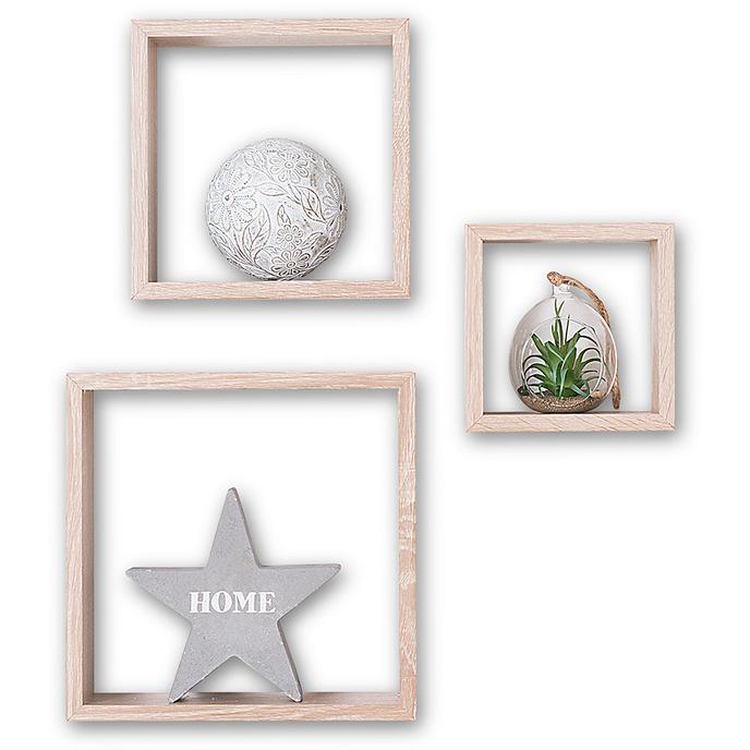 Zidne Police Kocka - 3 Komada u Pakovanju Natur - pogled 4