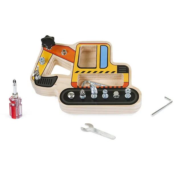 Igračka Drveni bager sa metalnim šrafovima i alatom PINO 6039 - pogled 4