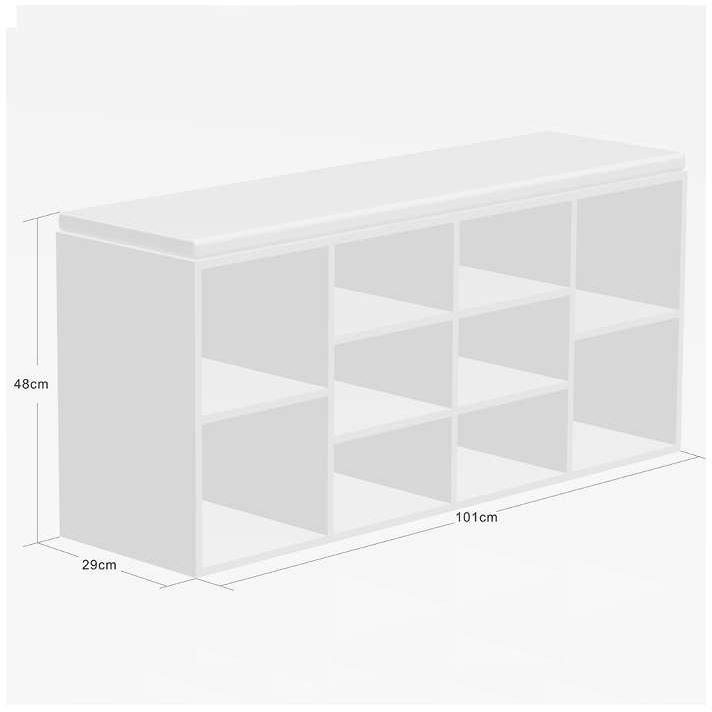 Kesper KSP15910 Beli Drveni Cipelarnik Sa Jastukom Za Sedenje - pogled 4