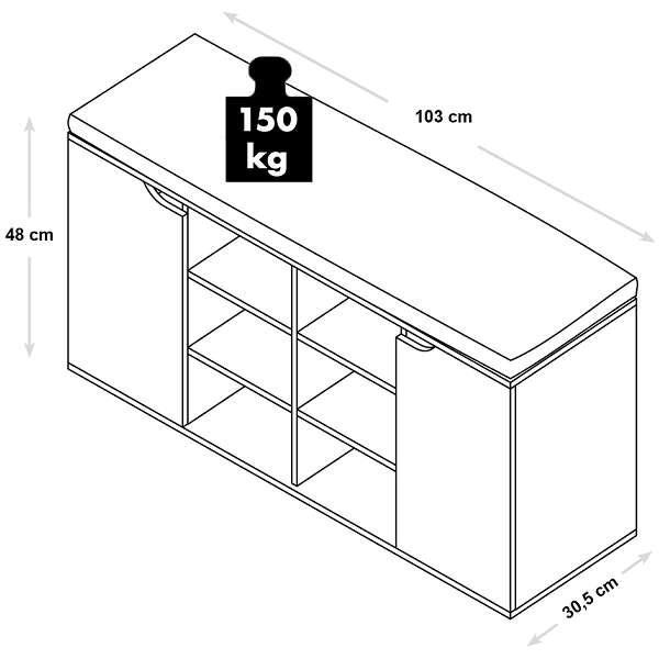 Kesper Cipelarnik sa klupom za sedenje KSP15919 - pogled 4