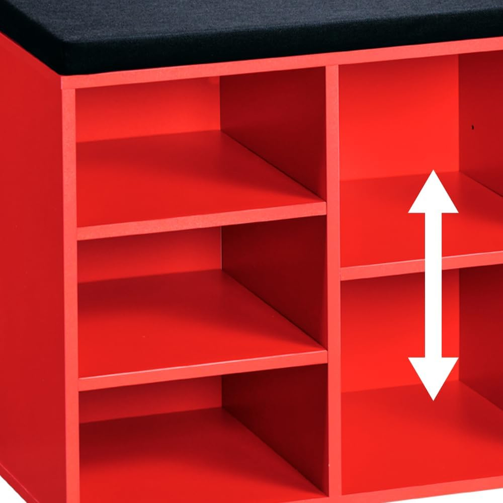 Kesper KSP15983 Drveni Crveni Cipelarnik Sa Jastukom Za Sedenje - pogled 4