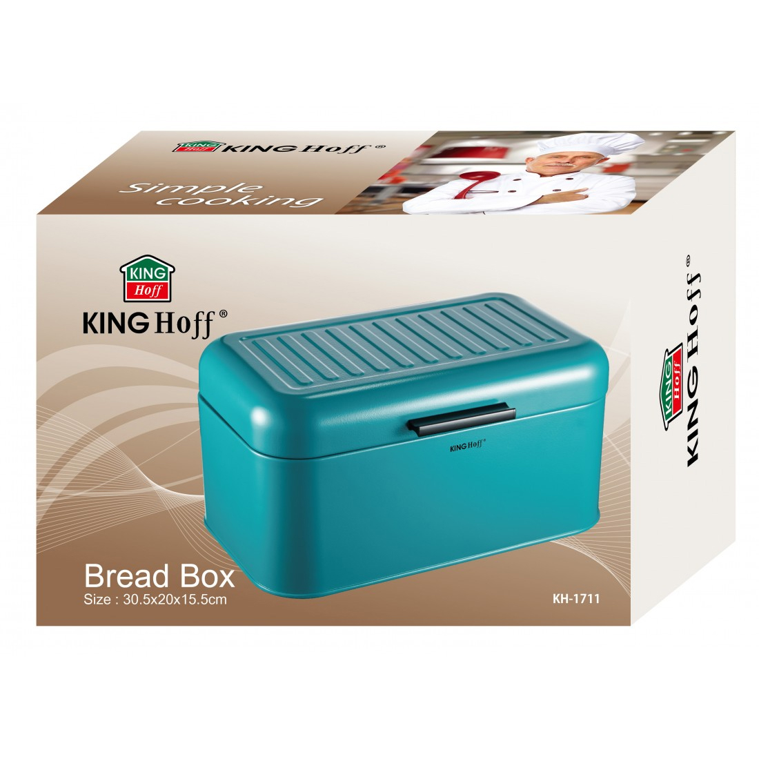 Metalna kutija za hleb u tirkiznoj boji Kinghoff KH1711 - pogled 4