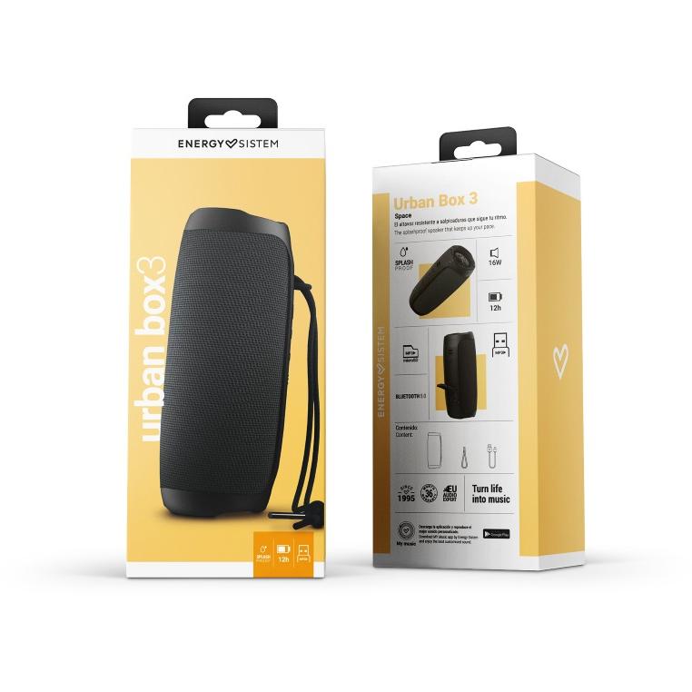 Energy Sistem Urban Box 3 Space Bluetooth zvučnik crni M44989 - pogled 4