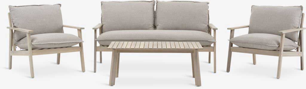 Garnitura od bagremovog drveta Palau - 2 Fotelje, Dvosed i Sto - pogled 4