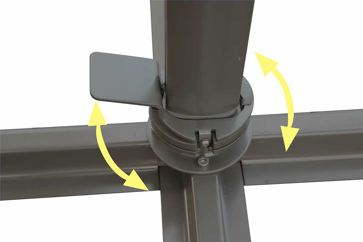 Antracit Pro Viseći Četvrtasti Suncobran 3 x 3 m - pogled 4