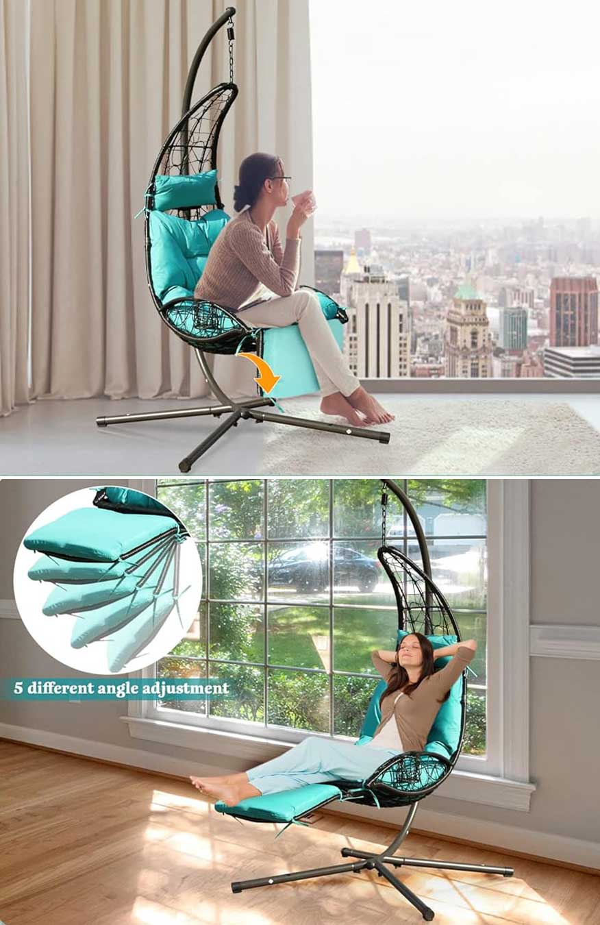 Ležaljka Ljuljaška Sa Postoljem i Jastucima - pogled 4