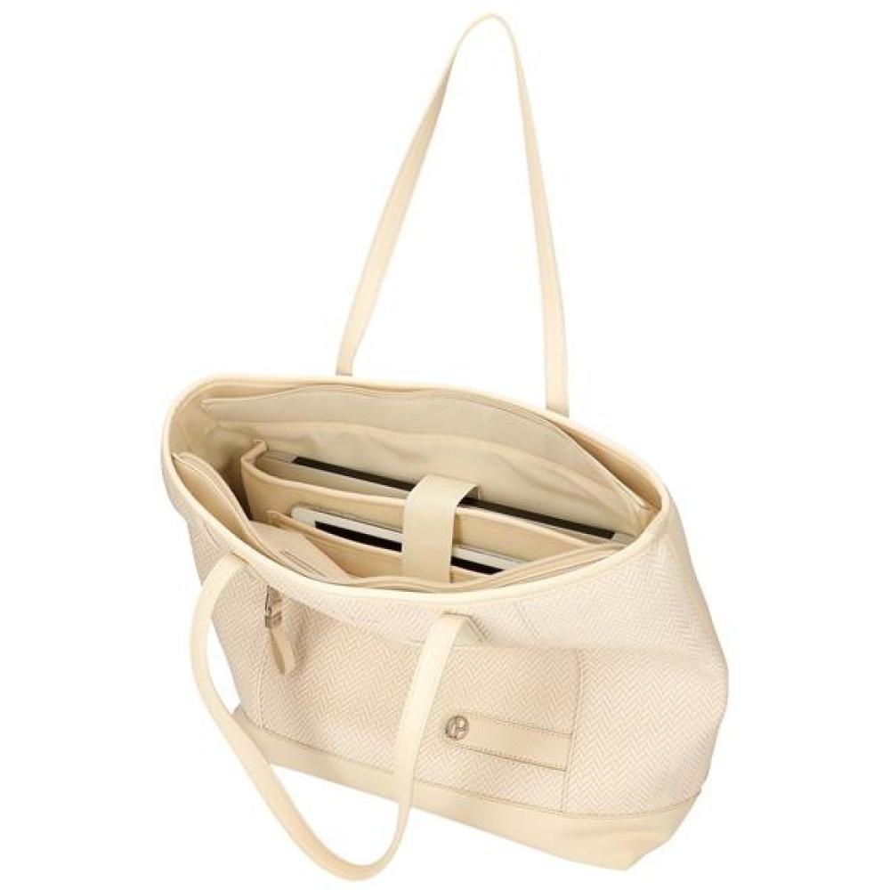 Ženska torba sa pregradom za laptop i tablet PJL Sprig beige 79175 - pogled 4