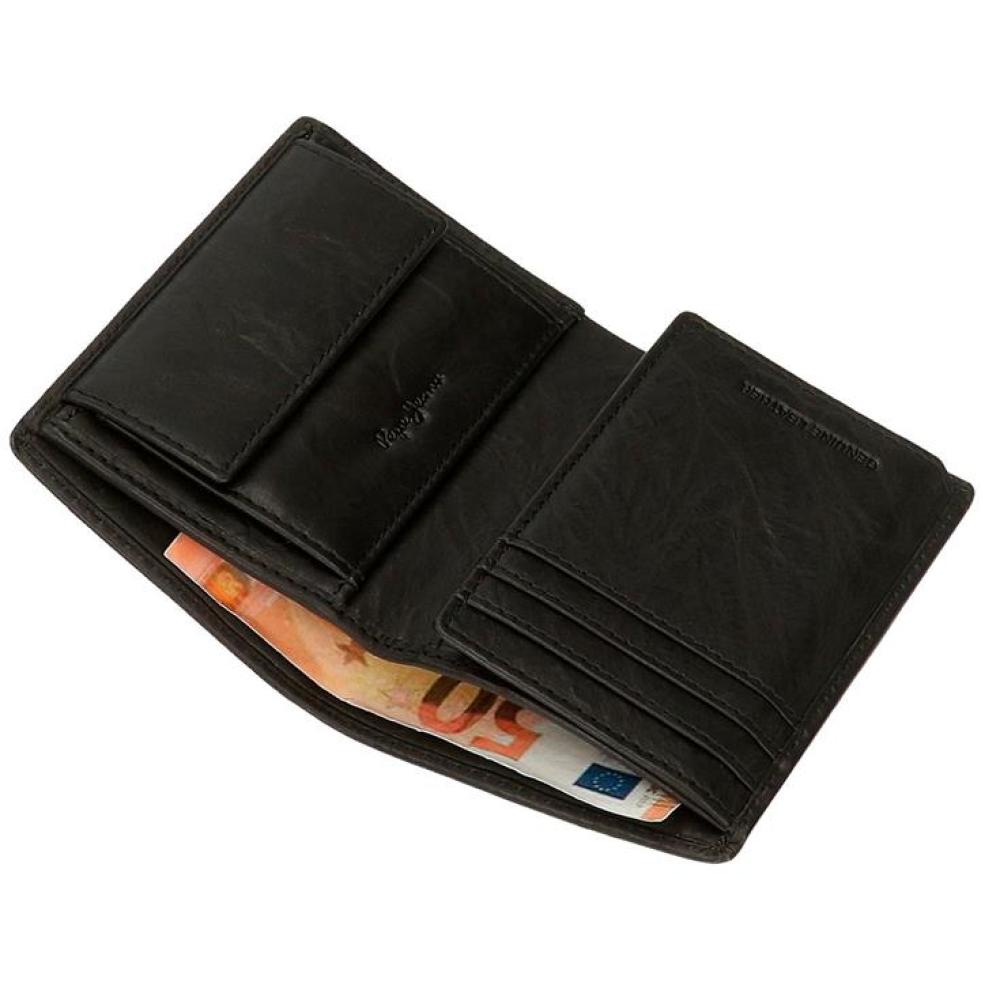 Novčanik od prirodne kože za muškarce PJL Badge black 73720 - pogled 4