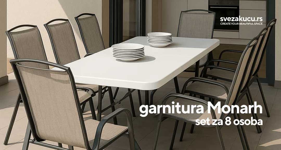Garnitura za 8 osoba Sa sklopivim stolom Monarh - pogled 4
