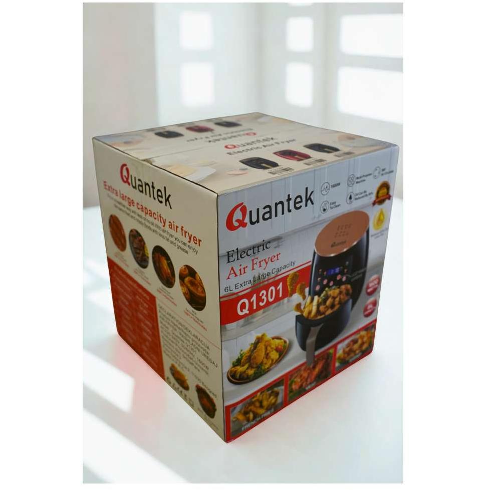 Friteza na vruć vazduh Quantek Q1301RD Air Fryer 6L 1600W Crvena - pogled 4