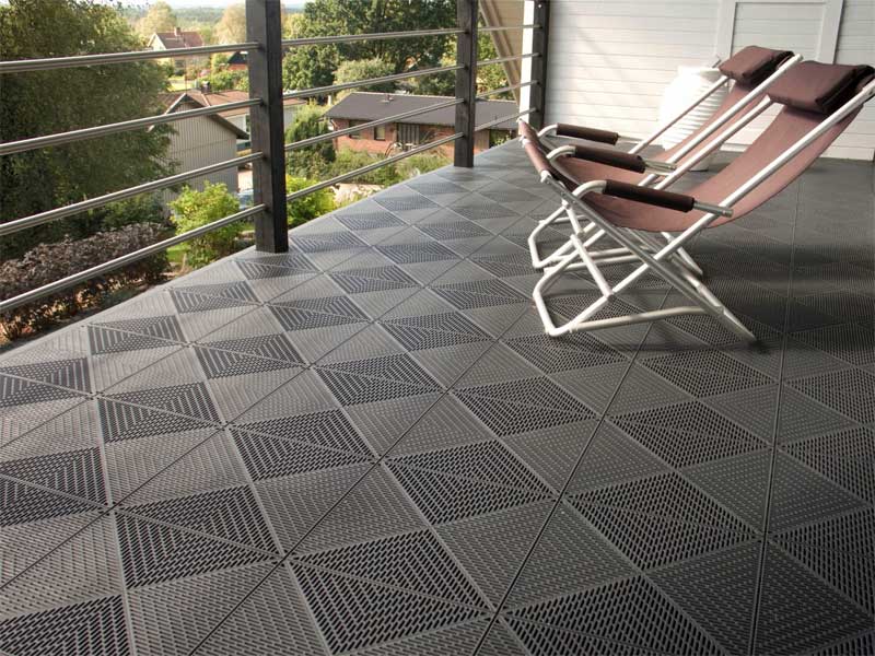 Podna obloga velike nosivosti za spoljnu upotrebu 1m2 7kom. Bergo Unique Graphite Grey - pogled 4