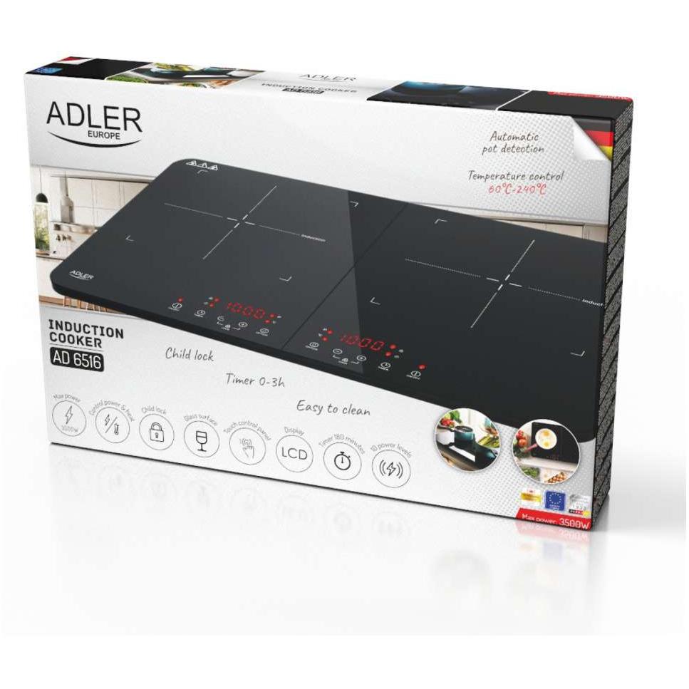 Indukciona staklo keramička ploča sa 2 ringle Adler AD6516 - pogled 4