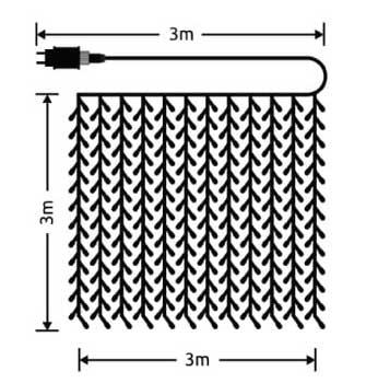 Niz sa 300 toplo belih LED dioda i 8 režima rada Za spoljnu i unutrašnju upotrebu - pogled 4