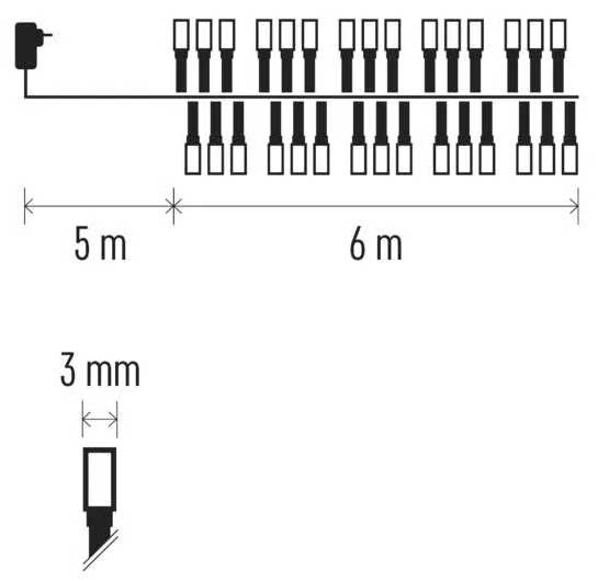 Novogodišnje lampice 300 LED 6m Sa tajmerom Emos D4BW04 - pogled 4