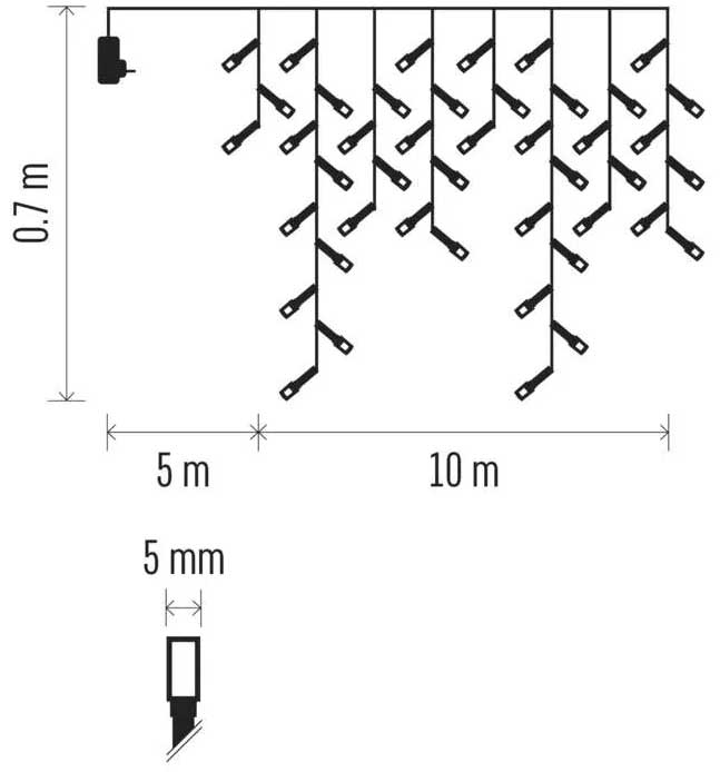 Novogodišnje lampice Ledenice 600 LED 10m Sa tajmerom Emos D4CW03 - pogled 4