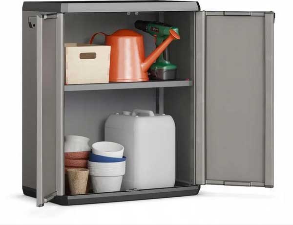 Čvrst i stabilan dvokrilni ormrić za terasu ili baštu Keter Piu Low - pogled 4