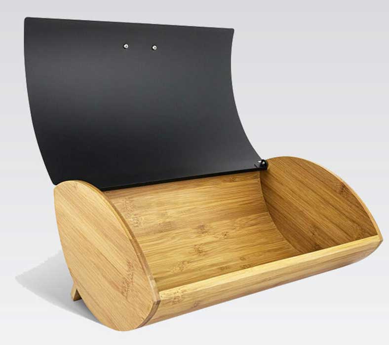 Maestro Drvena kutija za hleb sa metalnim poklopcem MR-1775-BLACK - pogled 4