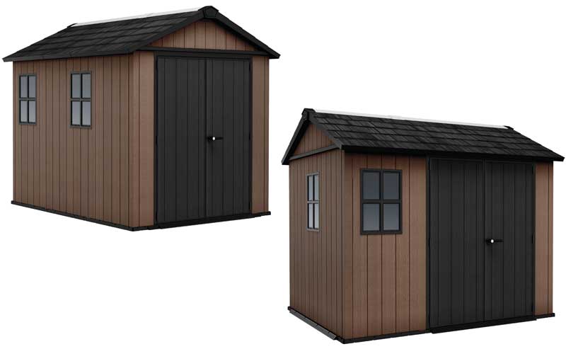 Montažna pomoćna baštenska kućica Šupa Keter Newton Plus Wide 9x7.5FT Braon - pogled 4