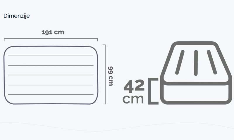 Intex Single vazdušni krevet sa integrisanom pumpom Twin Pillow 99cx191x42cm 64122ND - pogled 4