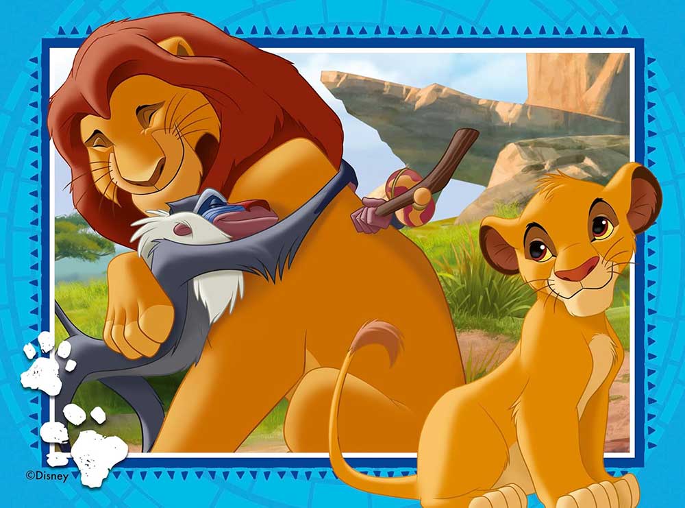Puzzle za decu 4u1 Kralj lavova - Seti se ko si Disney Ravensburger 12004025 - pogled 4