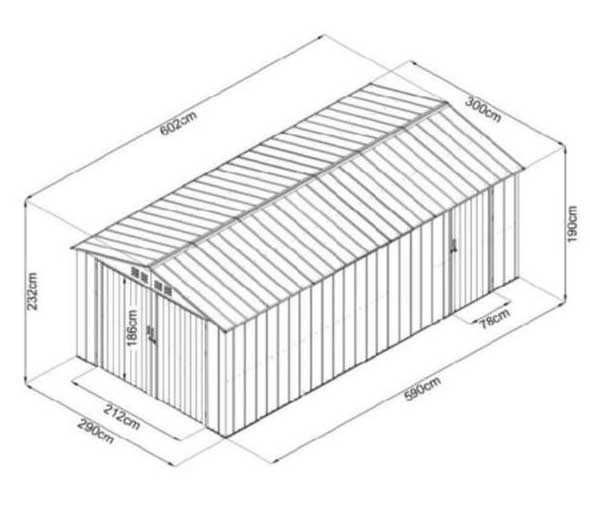 Višenamenska dvorišna garaža 18m² Green Bay CG-K2010AT - pogled 4