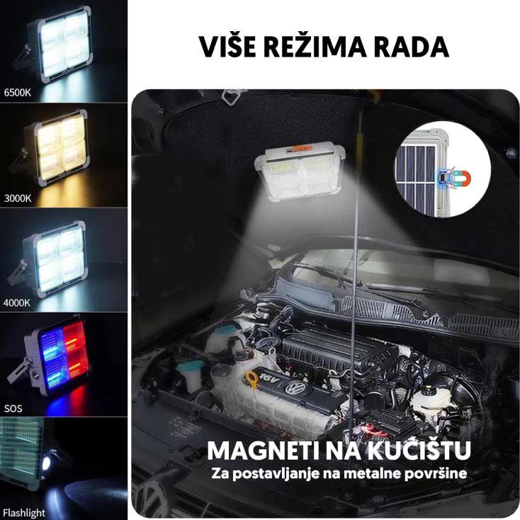 Prenosni punjivi LED reflektor sa magnetom i Power Bank funkcijom - pogled 4