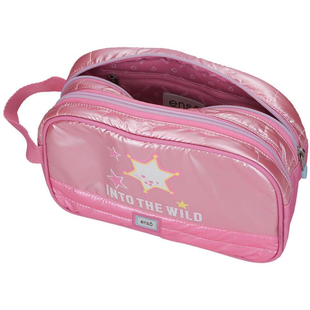Kozmetički neseser sa 2 pregrade Enso Into The Wild pink 99844 - pogled 4