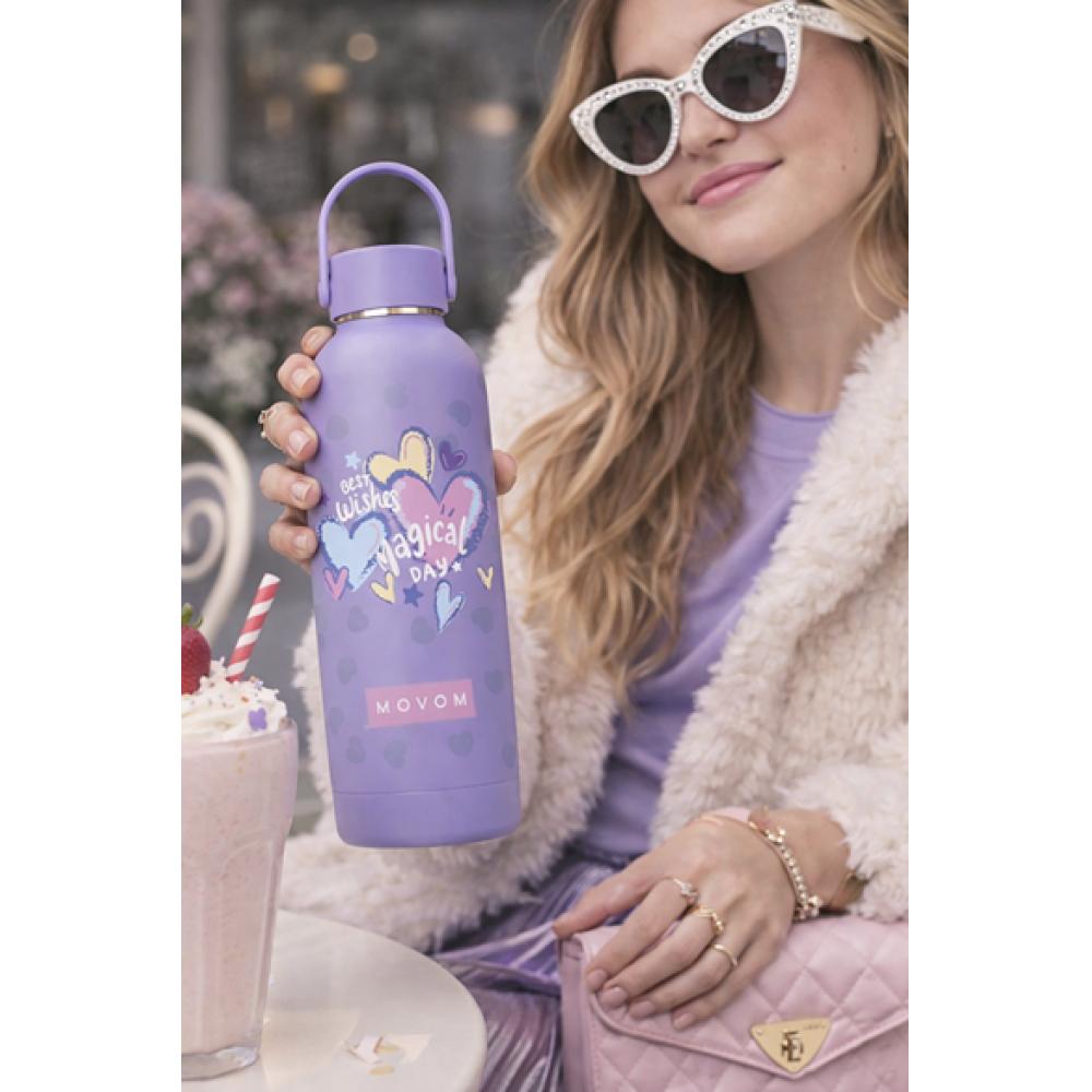 Termos 500ml 12-24h održavanje temperature Movom Best Wishes purple 32133 - pogled 4