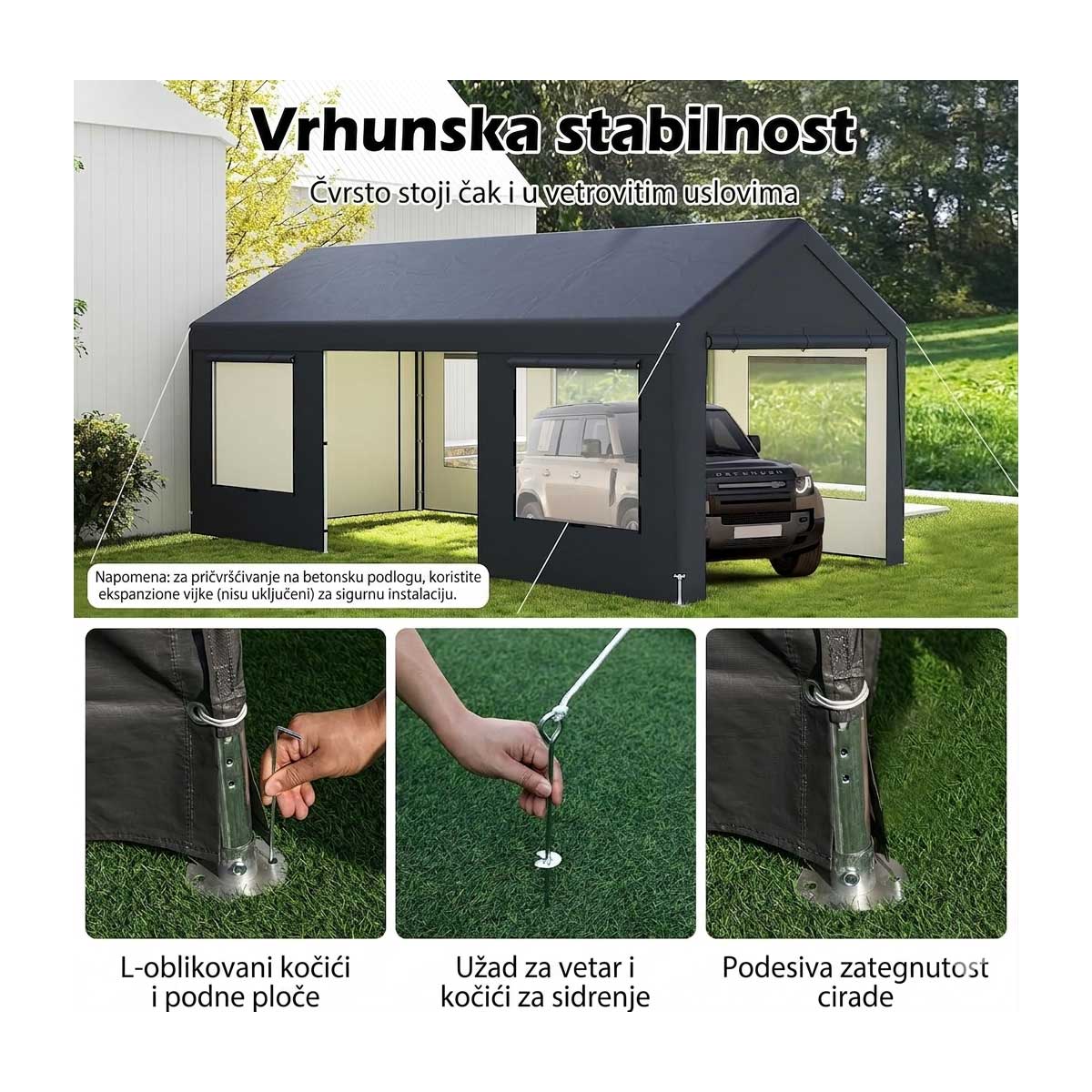 Baštenska Garaža, Šator Za Proslave, Paviljon Venturo Titan 6 x 3 m - pogled 4